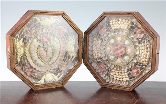 A 19th century shellwork Sailors Valentine, 9in.
